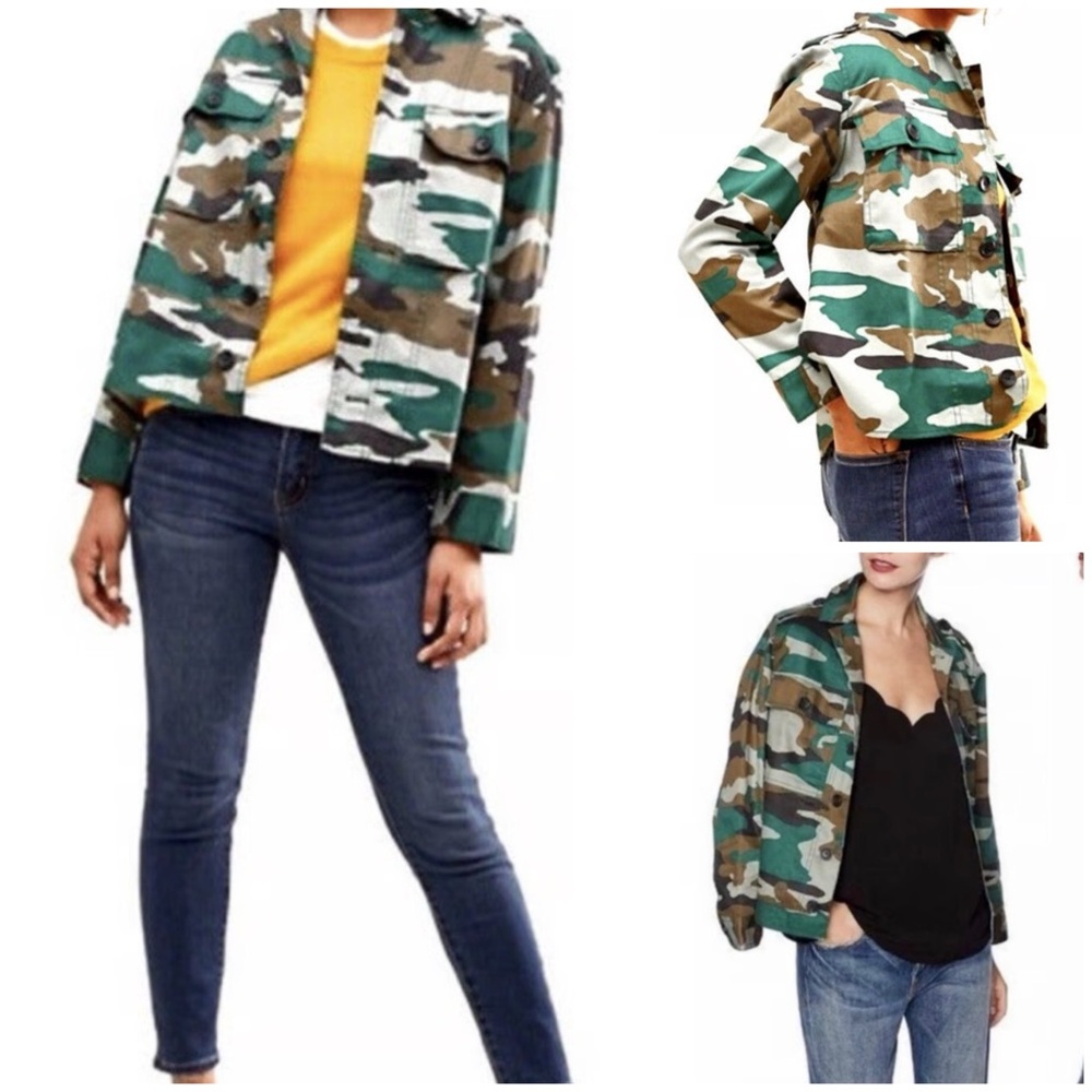 J. Crew Mercantile Camouflage Utility Jacket Overshirt Size Medium